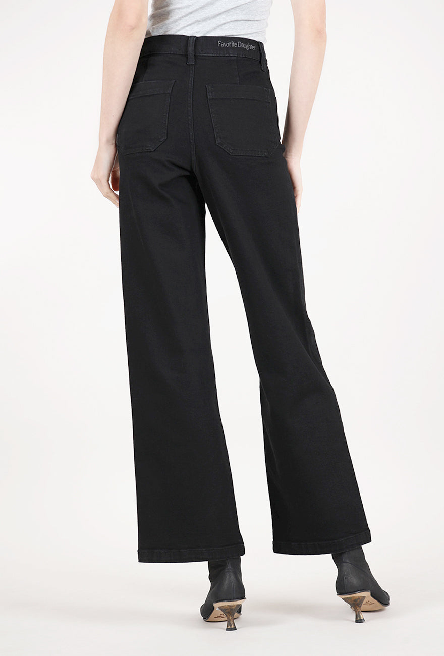 Favorite Daughter Mischa Super High Rise Wide Leg, Onyx 