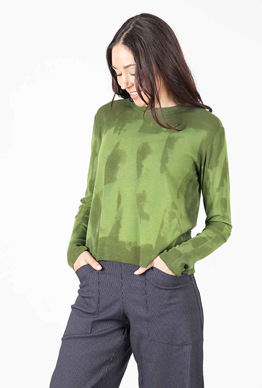 Micro Rib Crop Tee, Greens