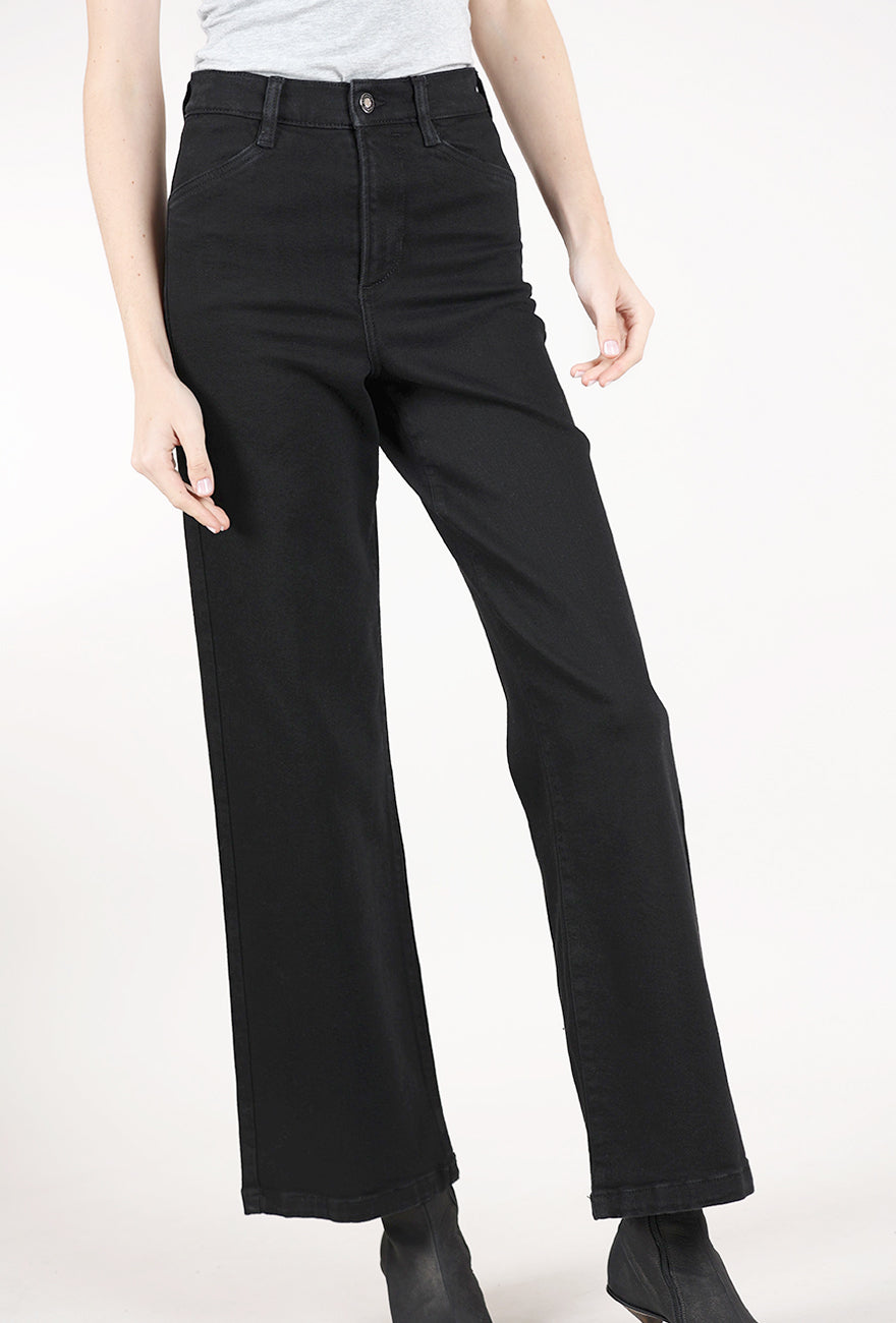 Favorite Daughter Mischa Super High Rise Wide Leg, Onyx 