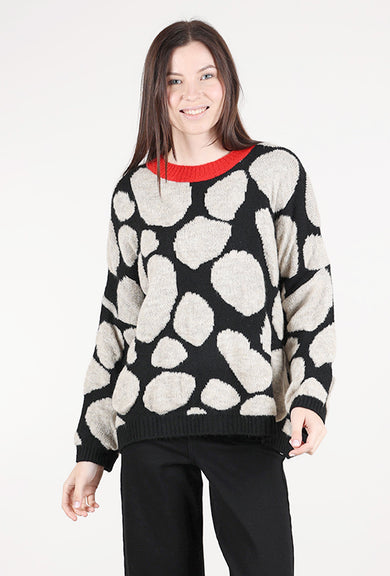 Alembika Pebbles Sweater, Black/Ecru 
