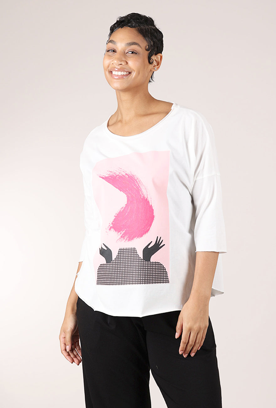 Luukaa Who Knows? Tee, White/Pink 