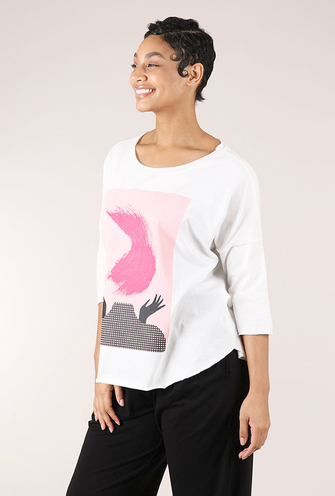 Luukaa Who Knows? Tee, White/Pink 
