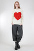 J.NNA Cable-Knit Heart Sweater, Ecru 