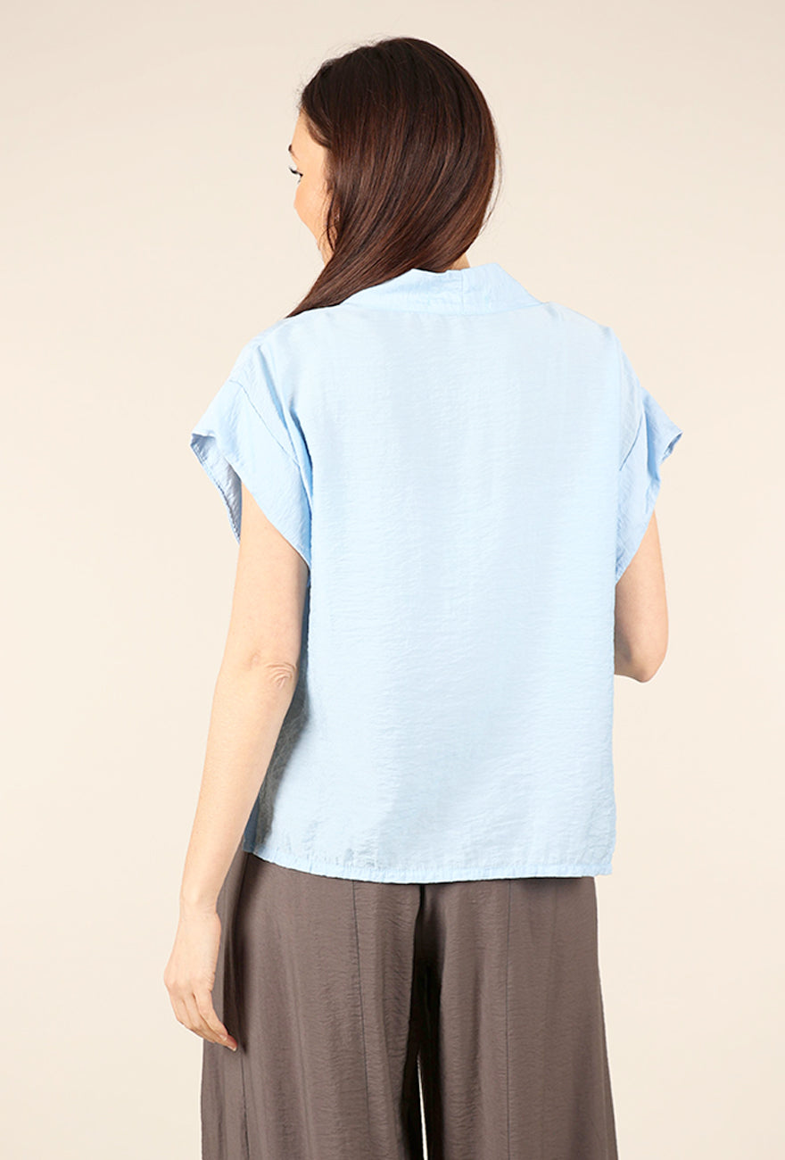Cut Loose Parachute Cowl Top, Bellflower 