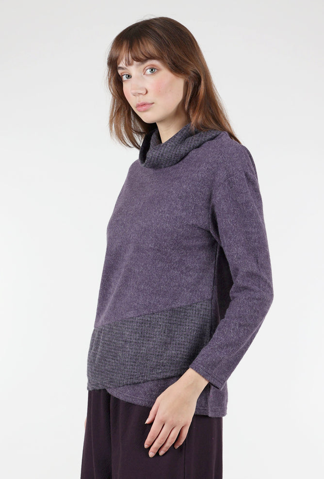 Trisha Tyler Pattern Play Cowl Pullover, Plum 