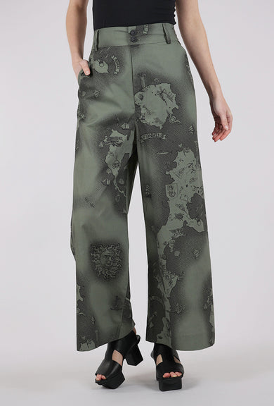 La Vaca Loca Paso Trouser, Pirate Map Olive 