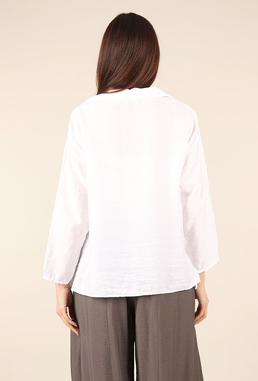 Cut Loose Parachute Swing Shirt, White 