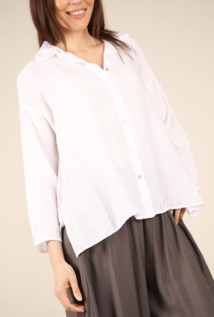 Cut Loose Parachute Swing Shirt, White 