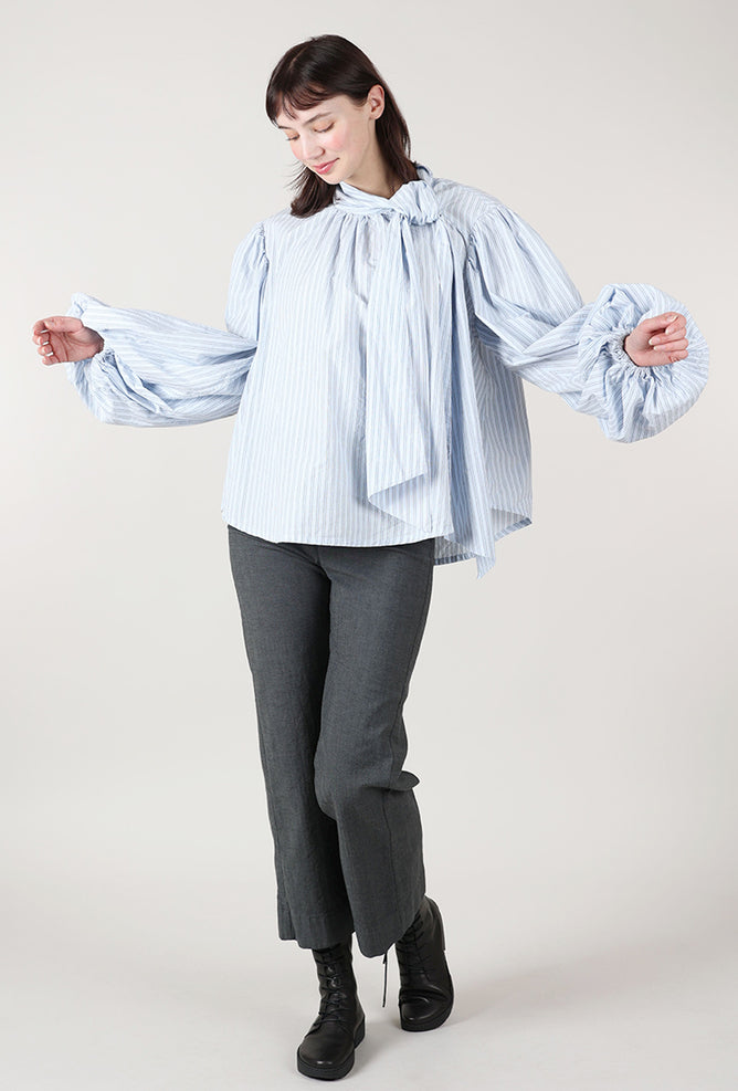 Hannes Roether Schultz Shirt, Pale Blue Stripe 