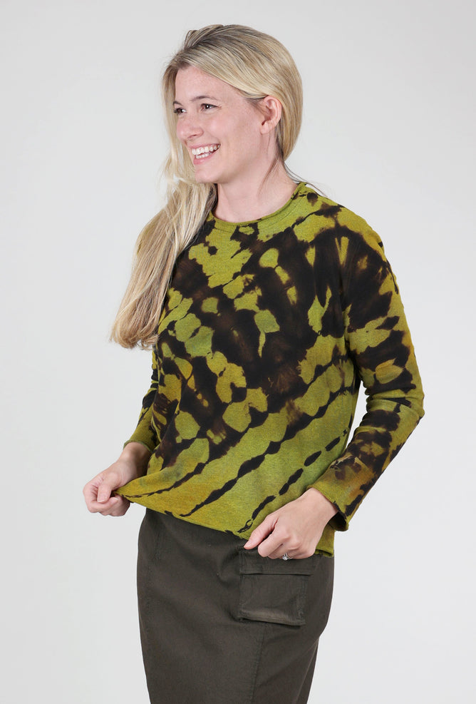 Heyne Bogut Crop Cozy Spiral Dye Top, Yellow Acid 