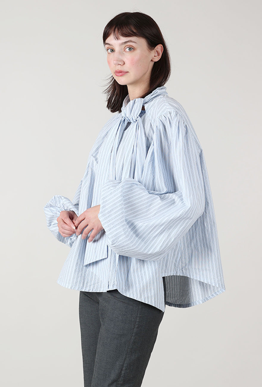 Hannes Roether Schultz Shirt, Pale Blue Stripe 