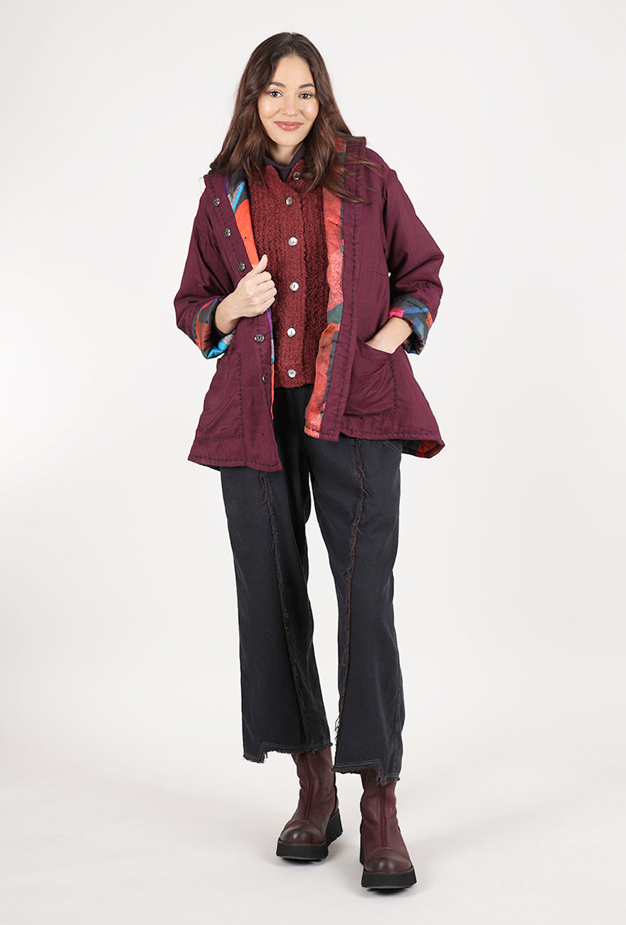 M Square Quilted Jacket, Plum 