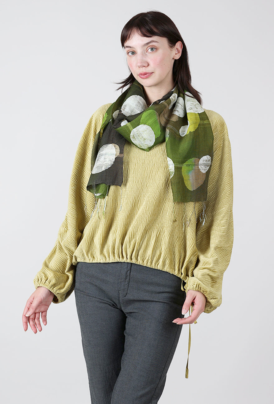 Silk Cotton Yaz Scarf, Moss