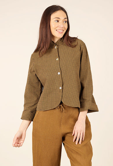 Bryn Walker Crop Check Jacket, Quinquina 