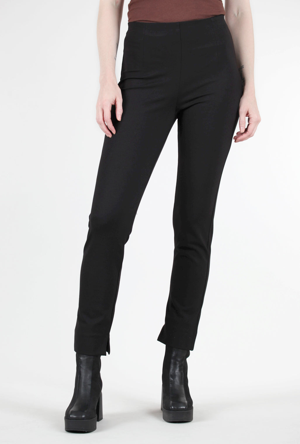 Equestrian Ponte Knit Zani Pant, Black 