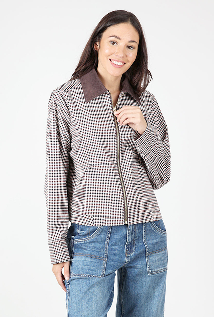 Natalia Zip Front Jacket, Chocolate