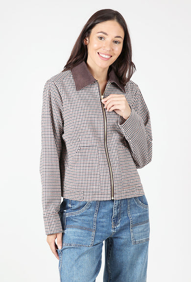 Kut from the Kloth Natalia Zip Front Jacket, Chocolate 
