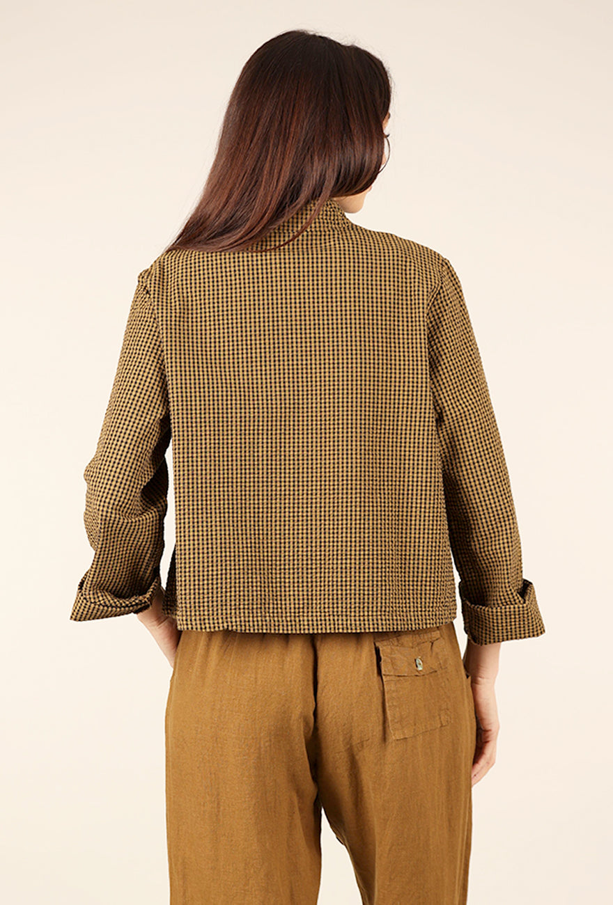 Bryn Walker Crop Check Jacket, Quinquina 