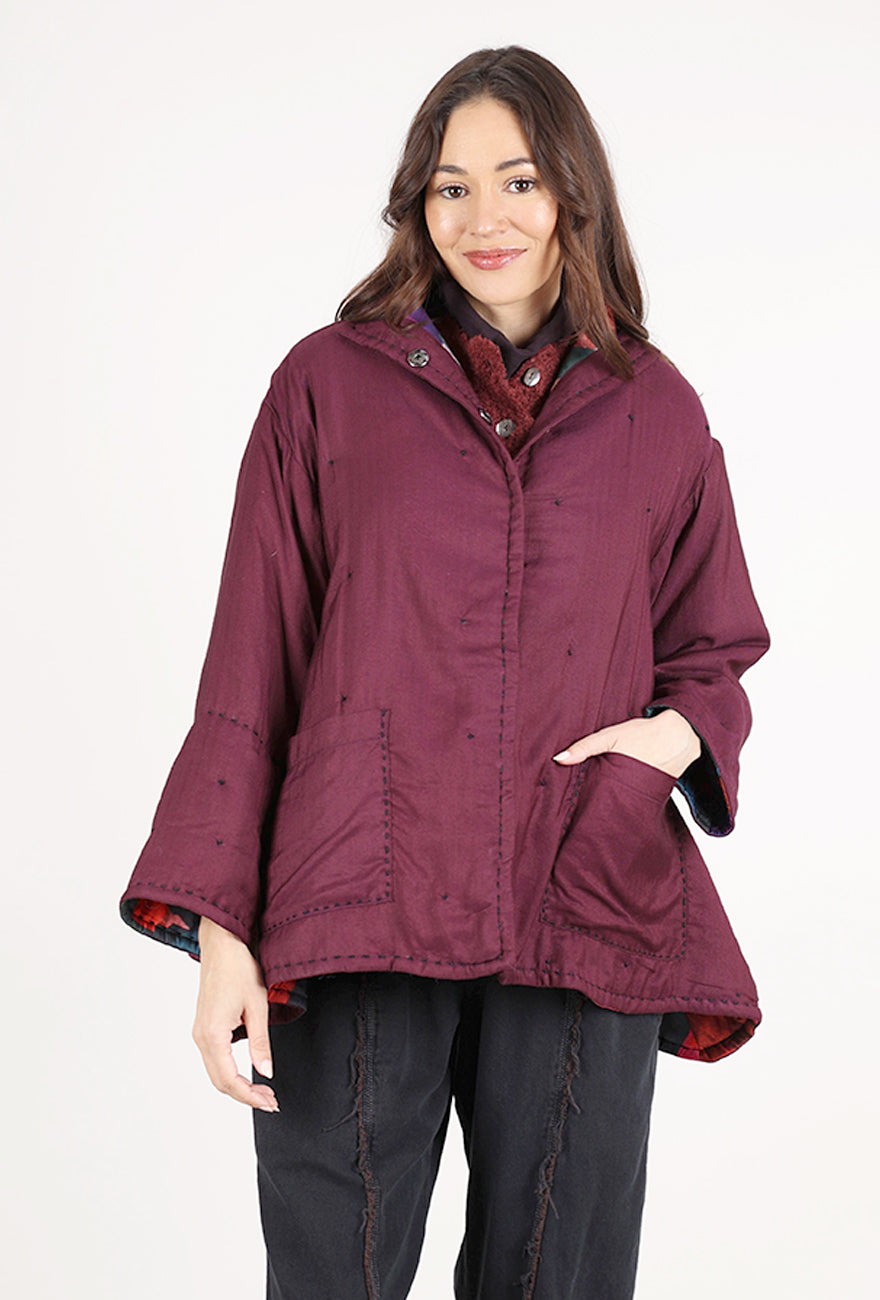 M Square Quilted Jacket, Plum 