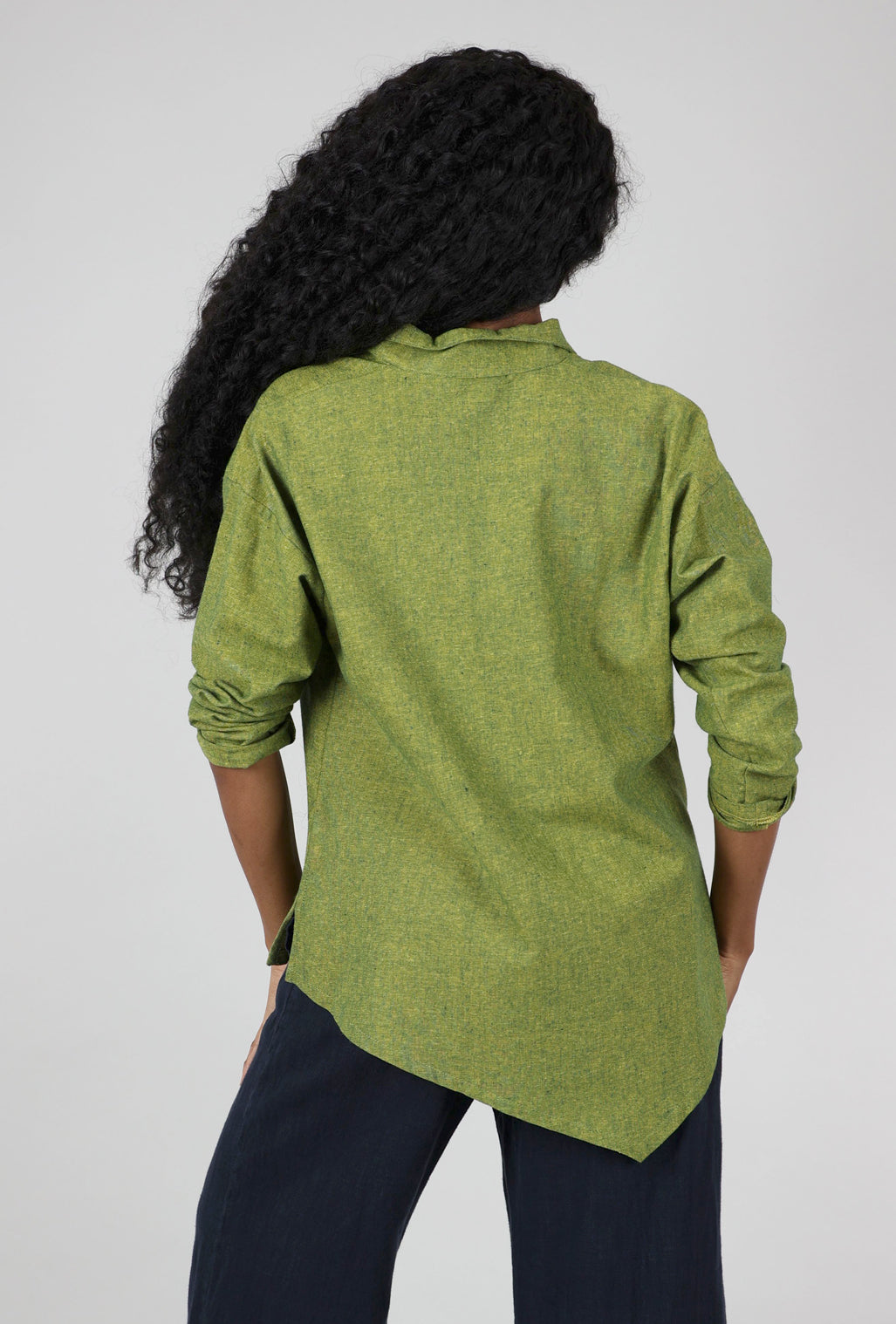 M Square Iris Button-Up Shirt, Jade 