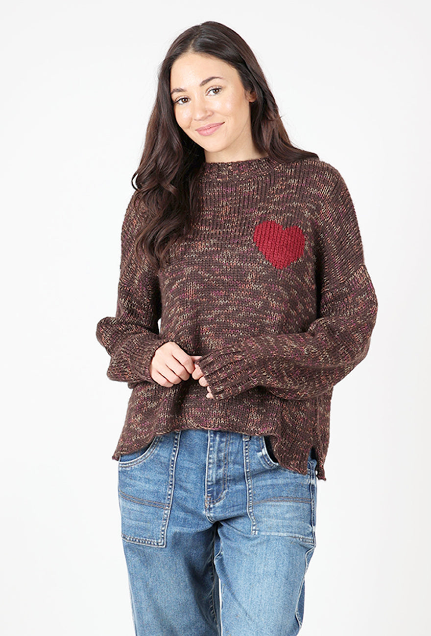 Fall Lover Chunky Crew, Brown/Brick