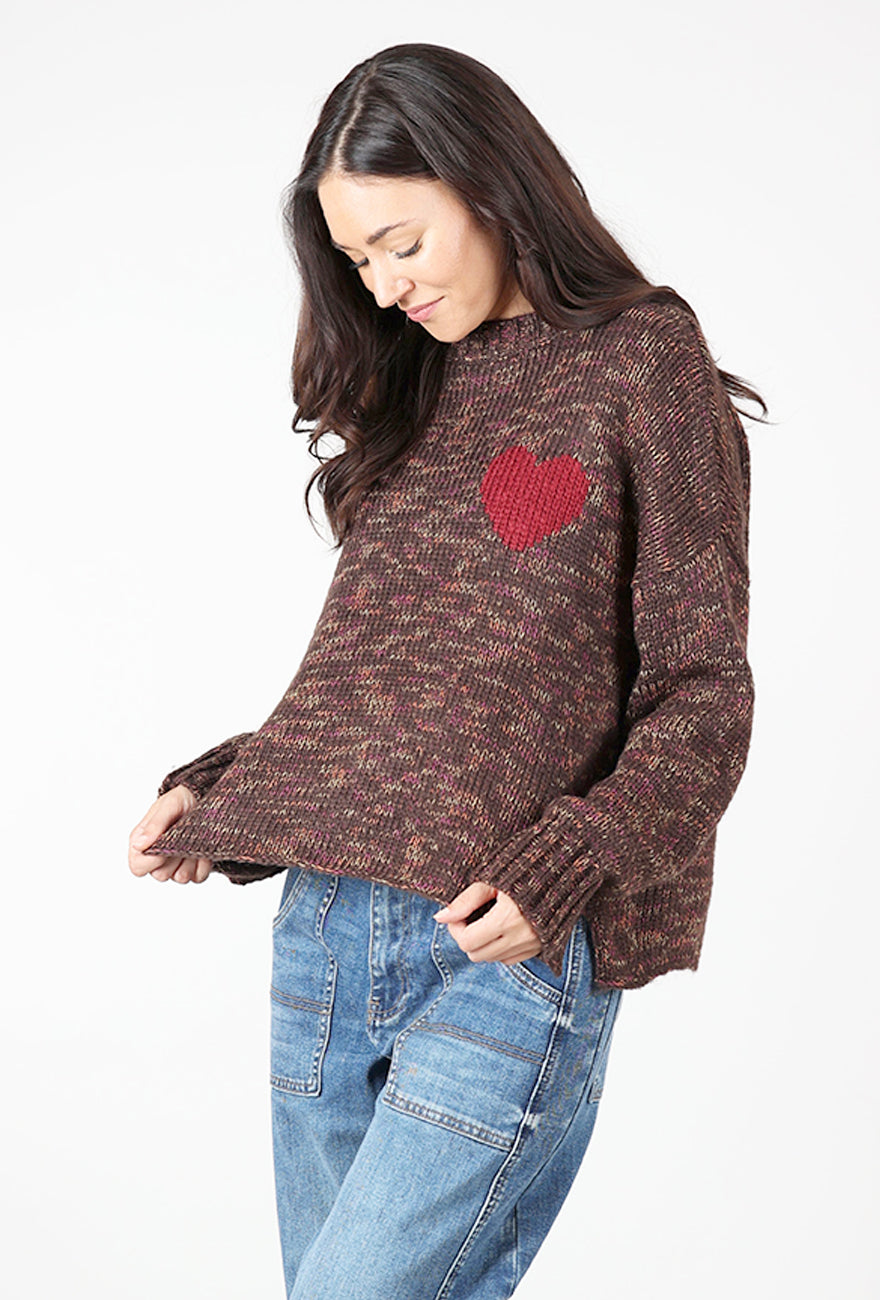 Fall Lover Chunky Crew, Brown/Brick