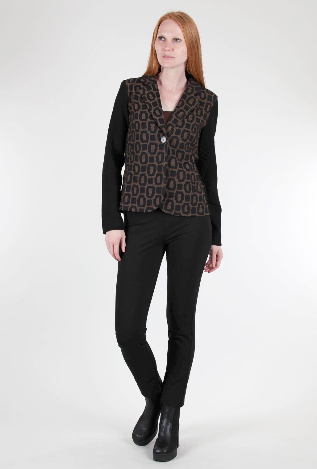 Alembika Graphic Panel Blazer, Black/Coffee 