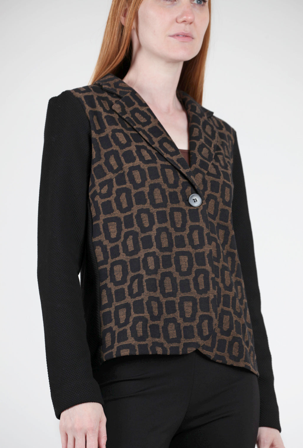 Alembika Graphic Panel Blazer, Black/Coffee 