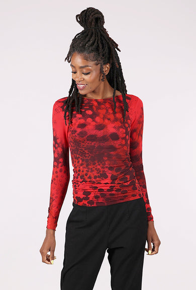 AMB Designs Raw Edge Second Skin Top, Tortoiseshell/True Red 