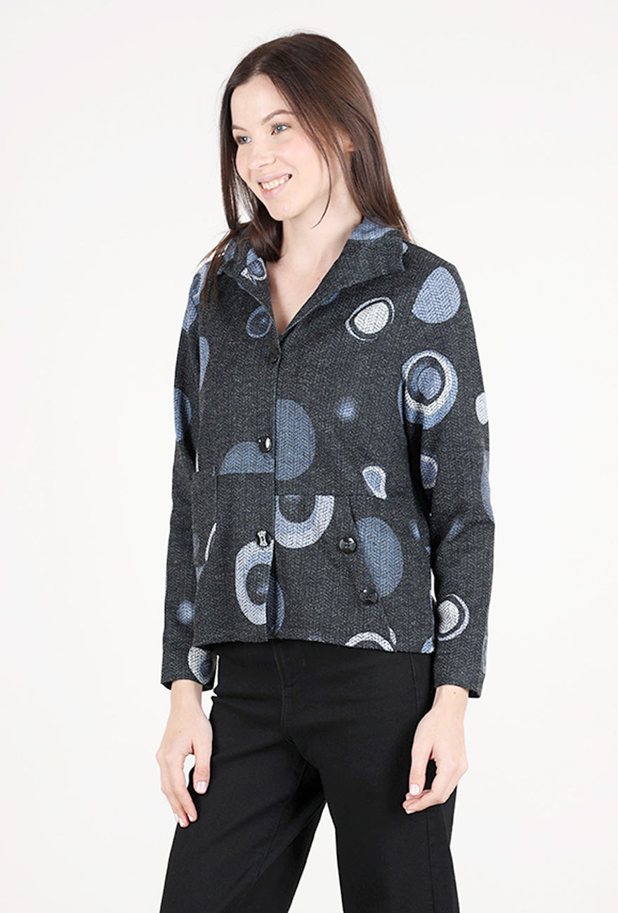 Trisha Tyler Wire Collar Dot Jacket, Denim/Black 