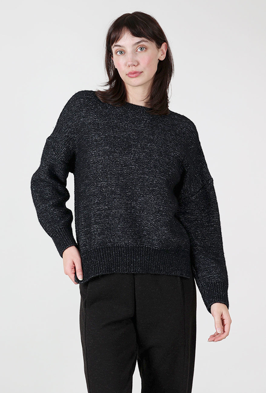 Hannes Roether Carter Melange Sweater, Black 
