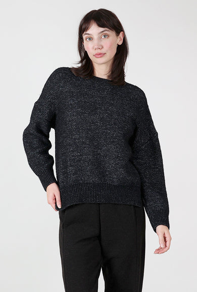 Hannes Roether Carter Melange Sweater, Black 