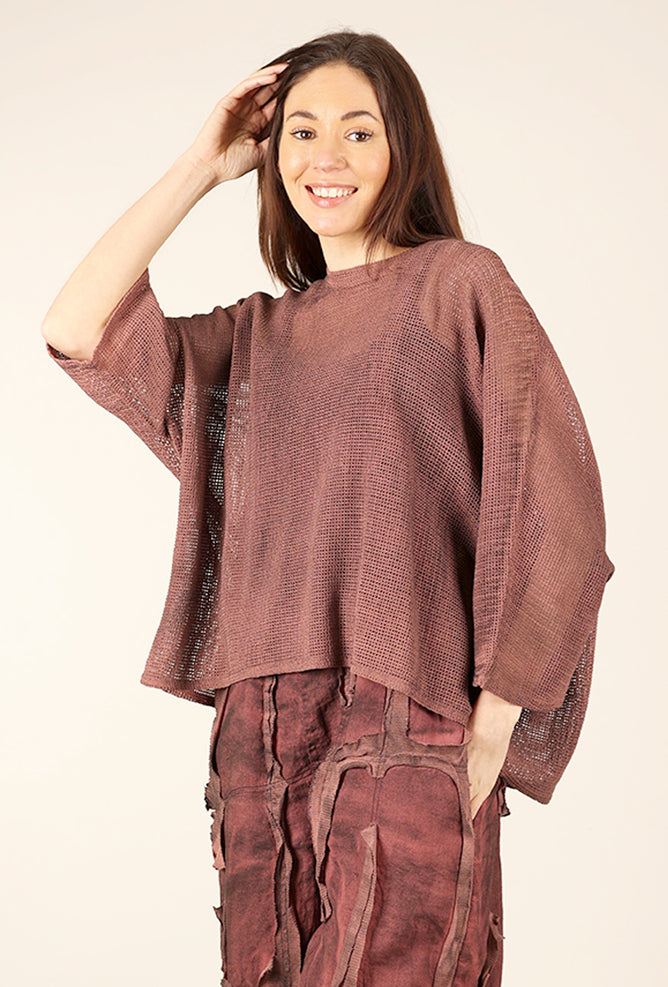 Cynthia Ashby Net Rex Pullover, Terra 