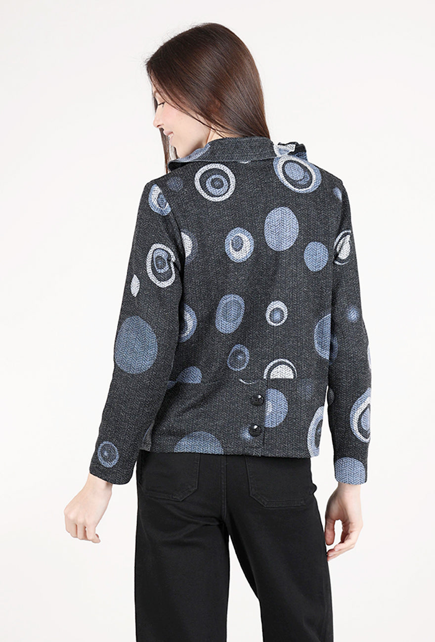 Trisha Tyler Wire Collar Dot Jacket, Denim/Black 