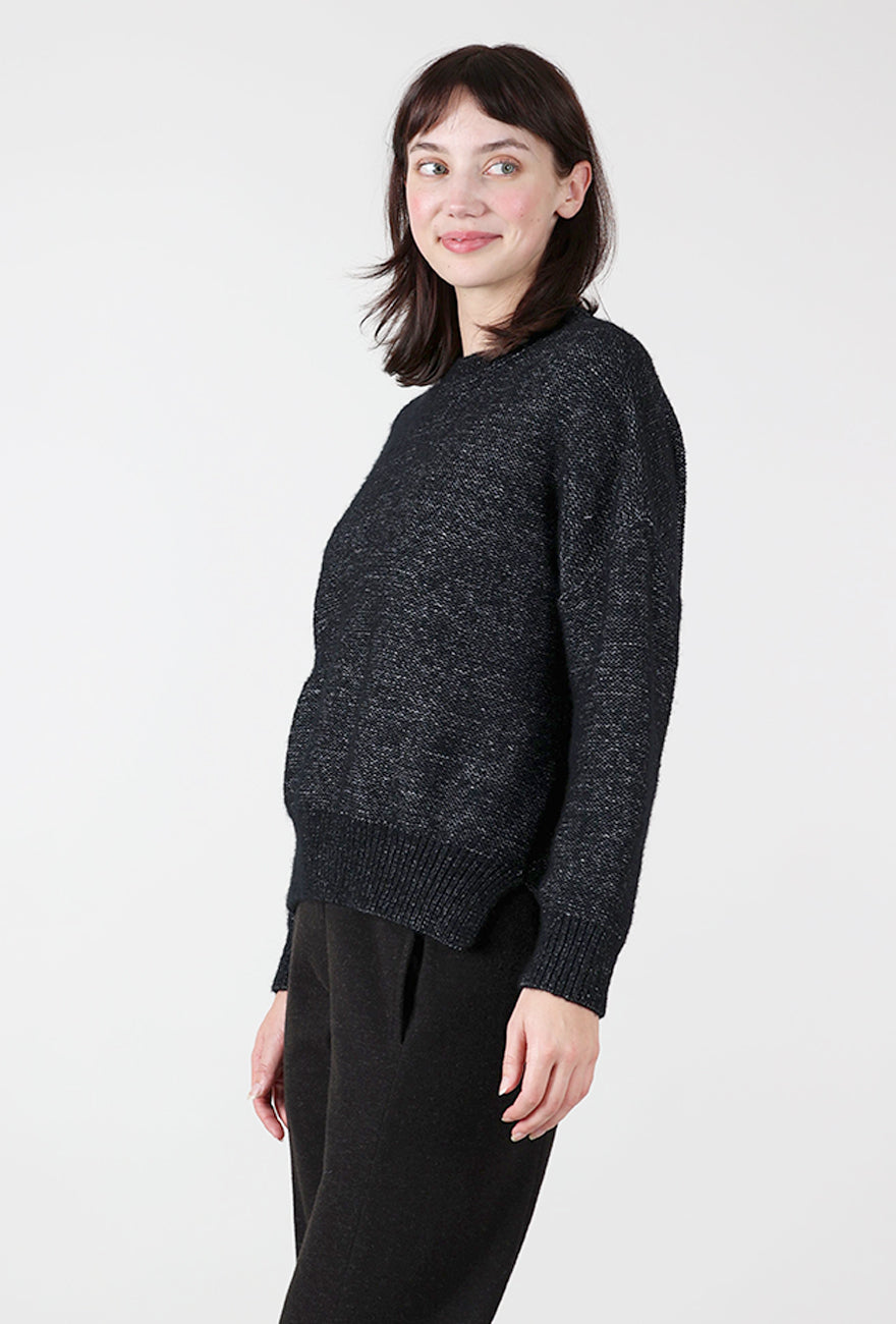Hannes Roether Carter Melange Sweater, Black 