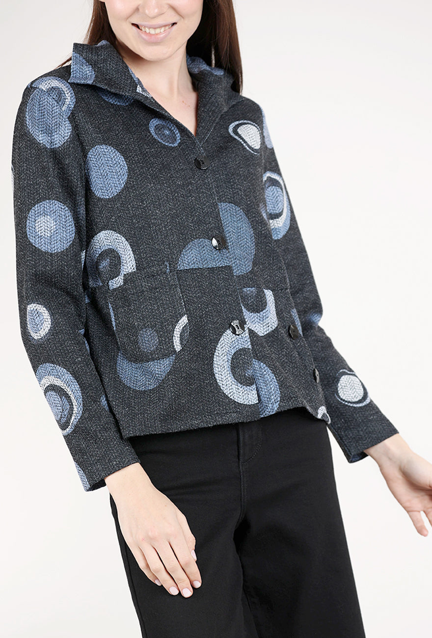 Trisha Tyler Wire Collar Dot Jacket, Denim/Black 