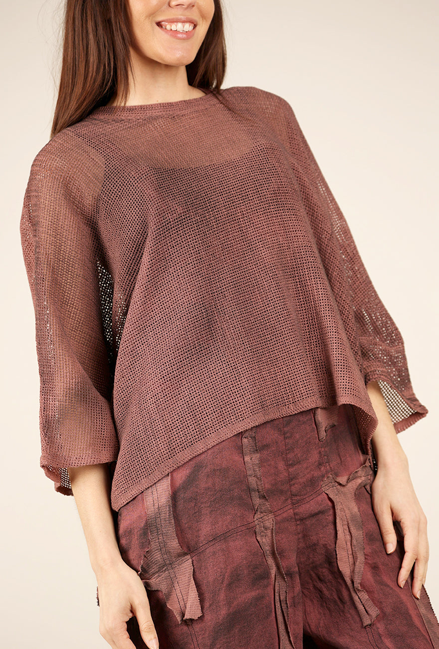 Cynthia Ashby Net Rex Pullover, Terra 