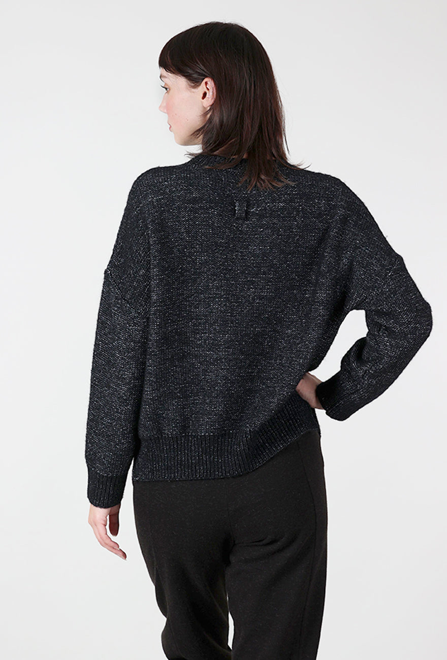 Hannes Roether Carter Melange Sweater, Black 