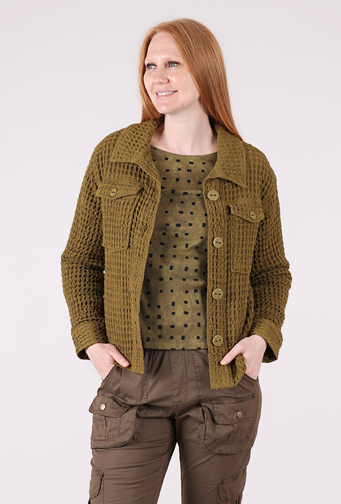 Habitat Washed Honeycomb Shacket, Avocado 