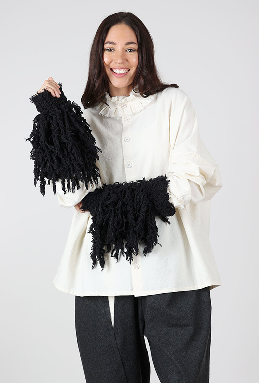 Corte Shaggy Arm Warmers, Black