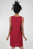 Cut Loose Crosshatch Split-Neck Dress, Cardinal 