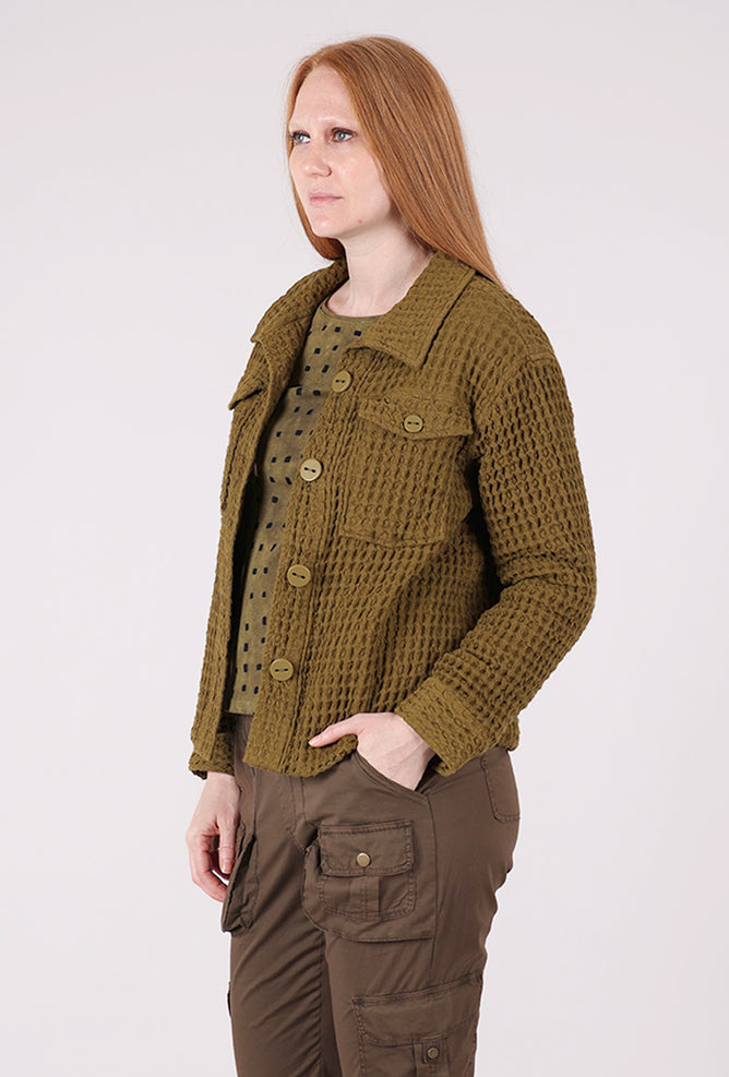Habitat Washed Honeycomb Shacket, Avocado 