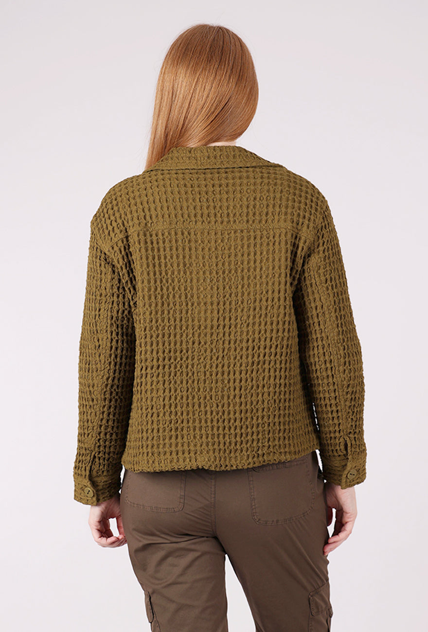 Habitat Washed Honeycomb Shacket, Avocado 