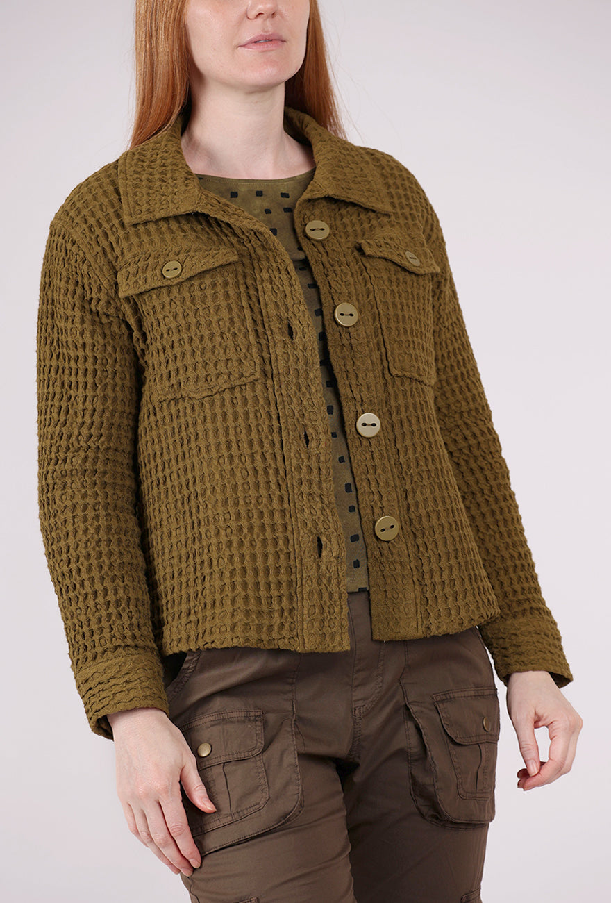 Habitat Washed Honeycomb Shacket, Avocado 