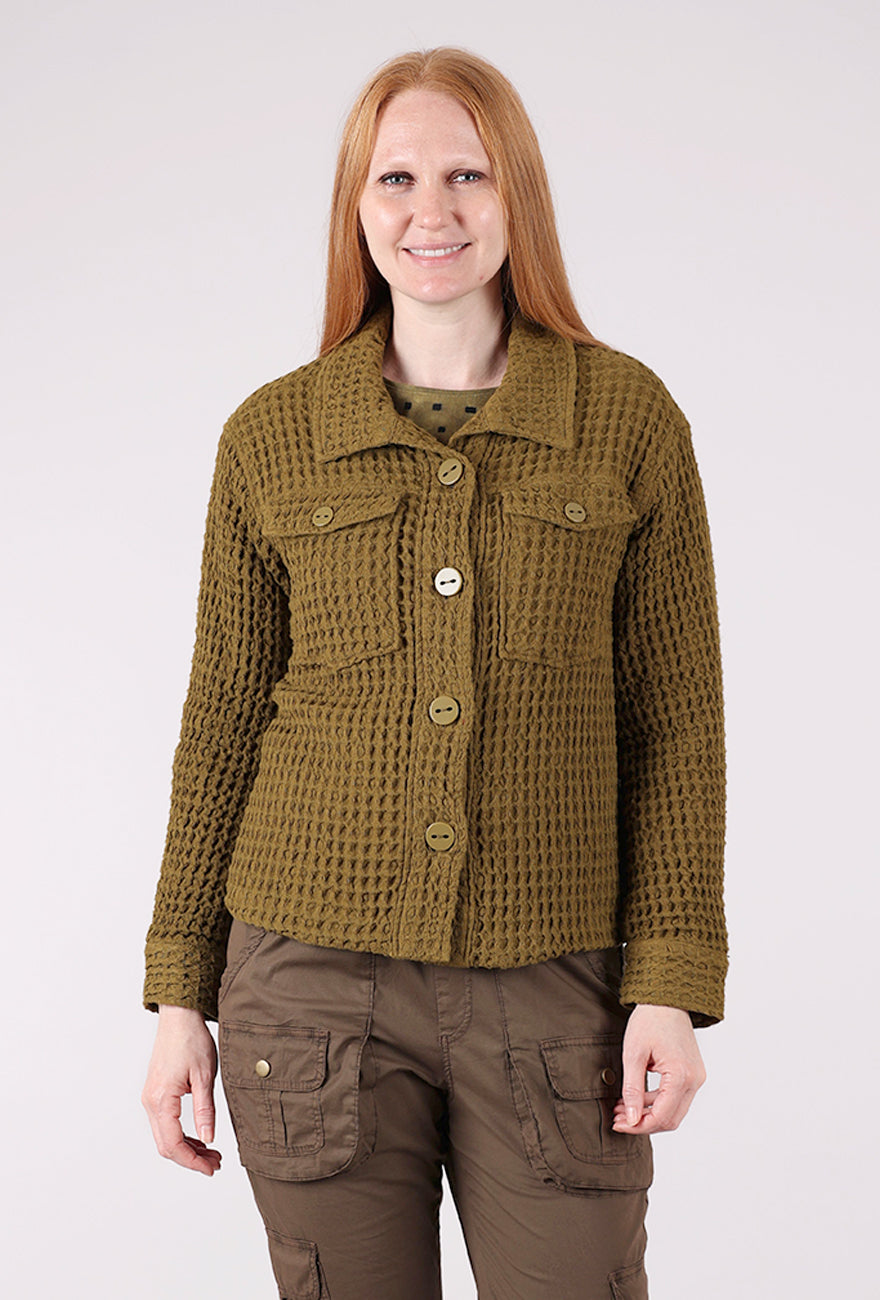 Habitat Washed Honeycomb Shacket, Avocado 