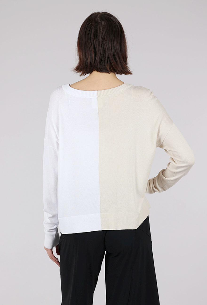 Planet Half-Whipped Sweater, Stone/White 