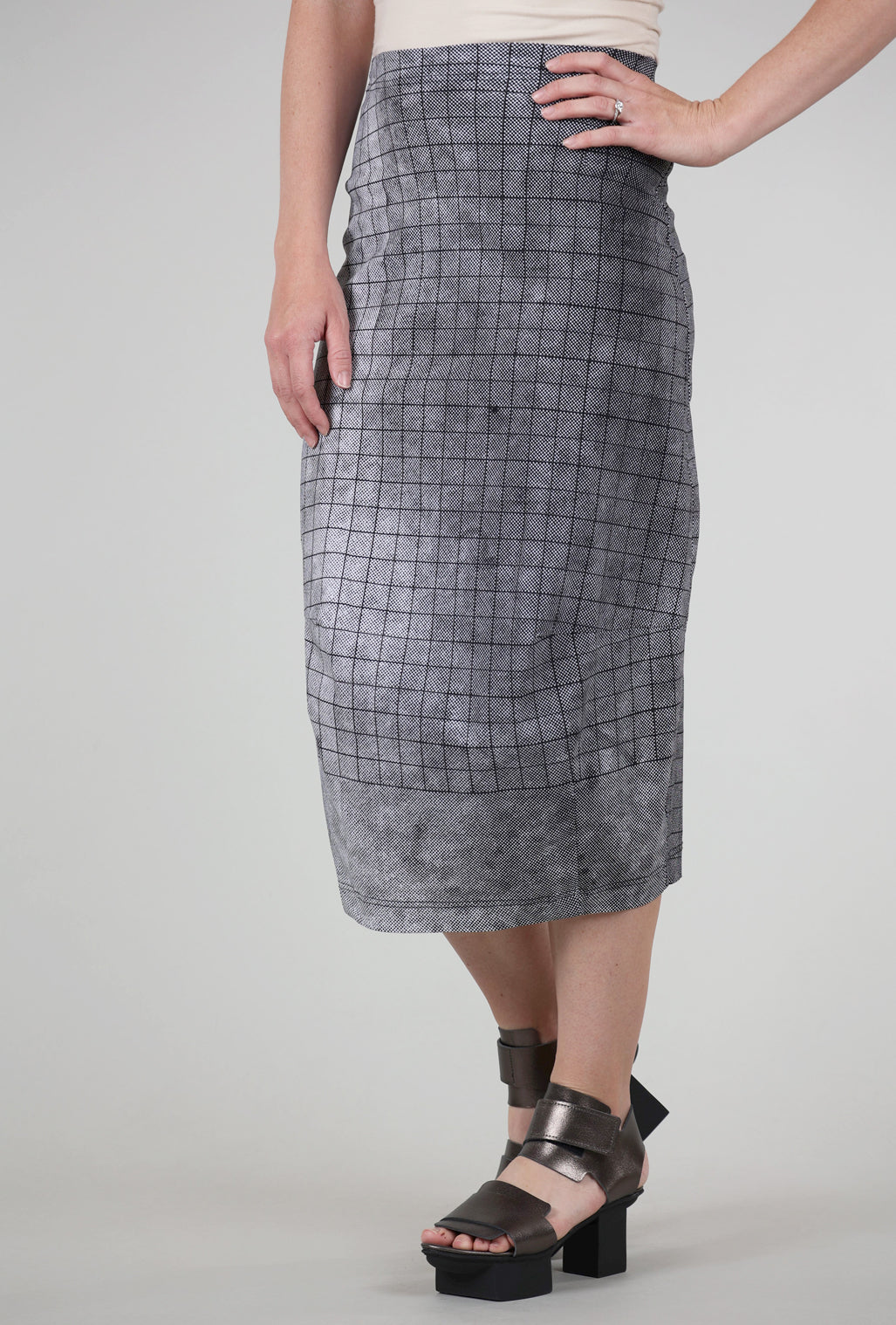 Rundholz Sig Stretch Print Slim Skirt, Black Print 