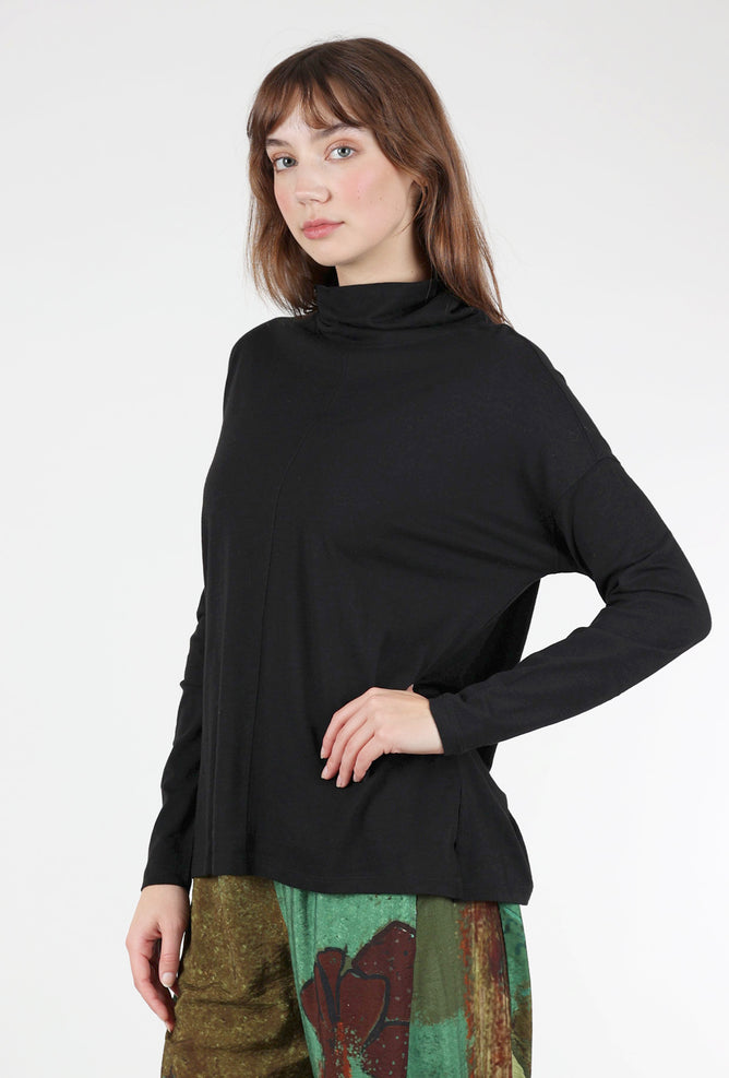 Lilla P L/S Easy Mock Neck, Black 