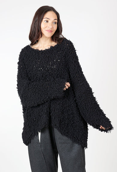 Exacto Shaggy Sweater, Black
