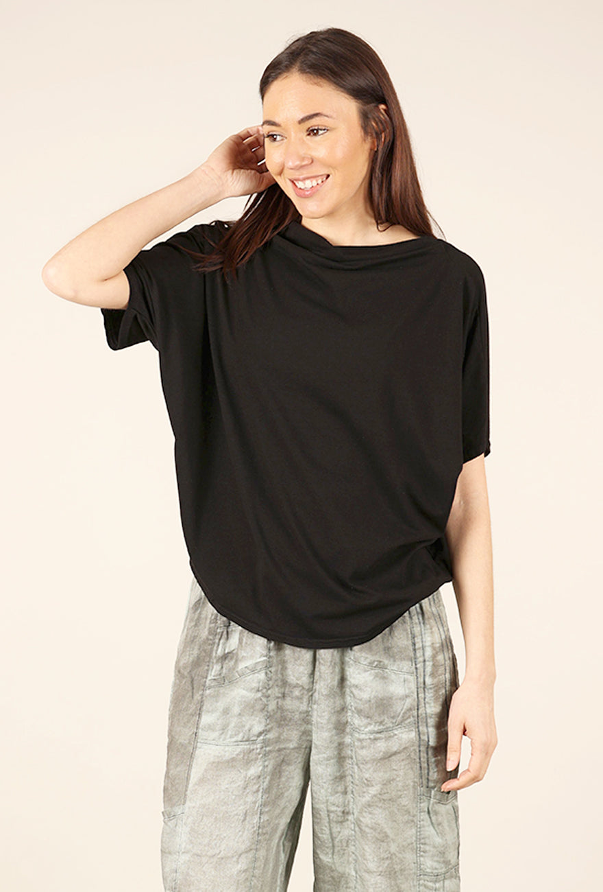 Cynthia Ashby Cozy Greco Top, Black 